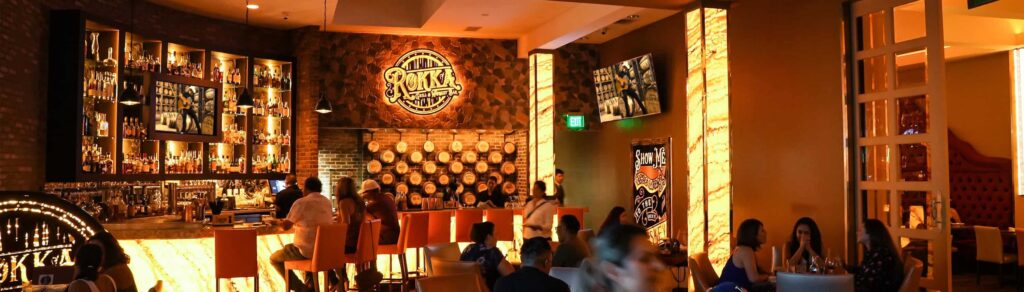 The warm evening atmosphere inside Rokka