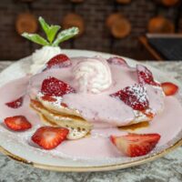 Strawberry Créme Pancakes